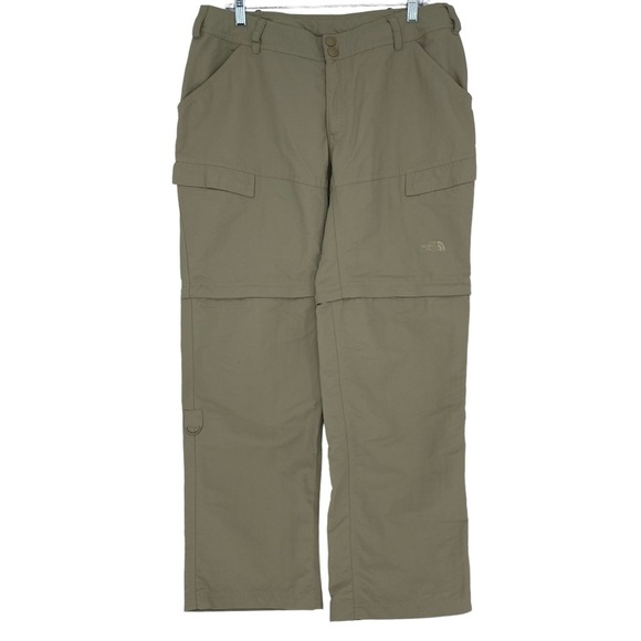 The North Face khaki Tan Outdoor Convertible Shorts Pants Wms Sz 14 - Picture 1 of 16